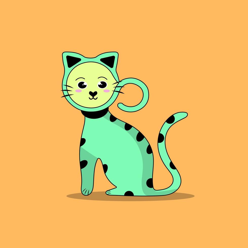 ilustración vectorial personaje gato durmiendo. linda ilustración vectorial de gatito con diferentes razas de gatos, juguetes y comida. dibujar estilo garabato. vector