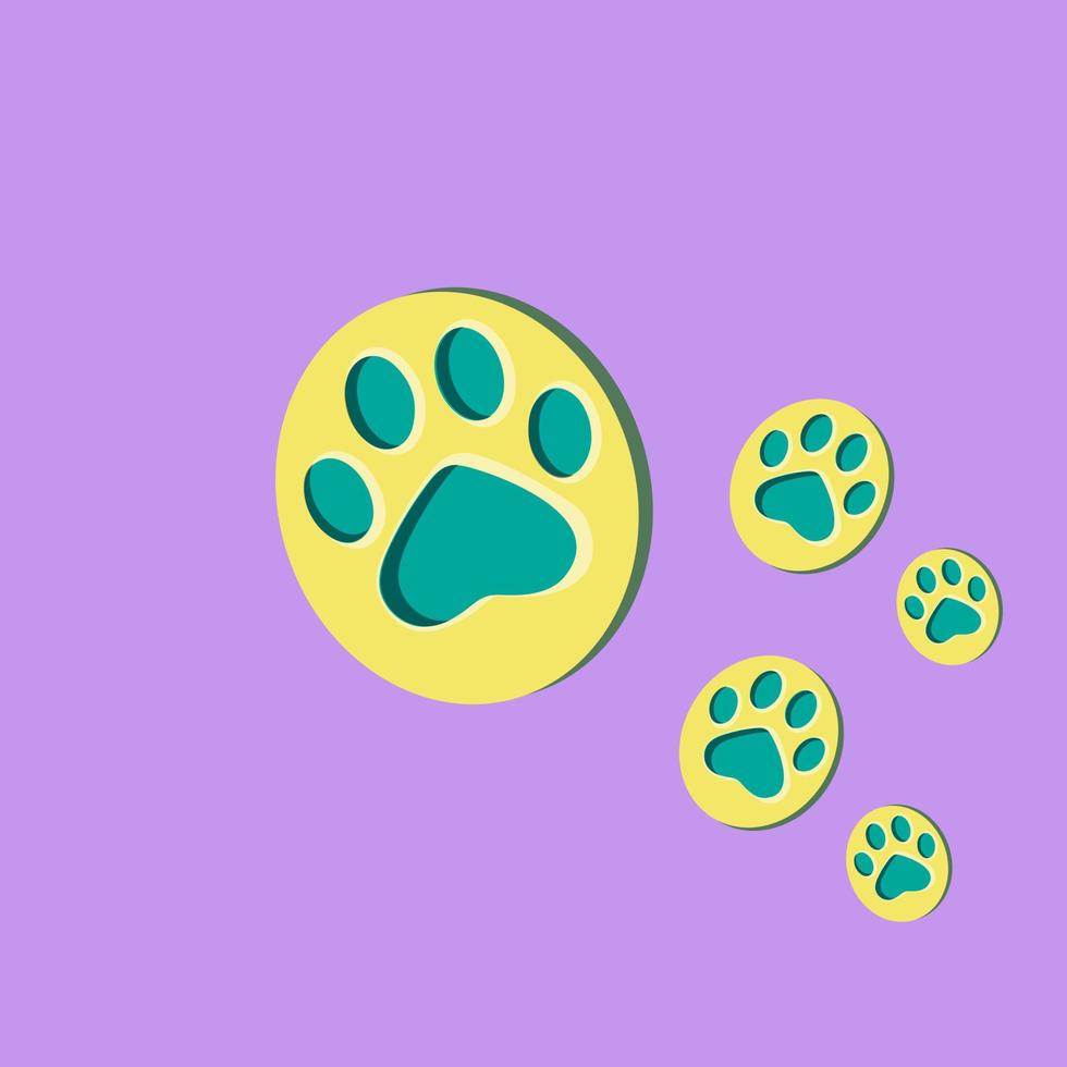 conjunto de huellas de animales. ilustración de icono de vector de huella de perro o gato impresiones de pata, icono. pata vectorial. perro, cachorro, gato, oso, lobo. piernas. huellas de pies