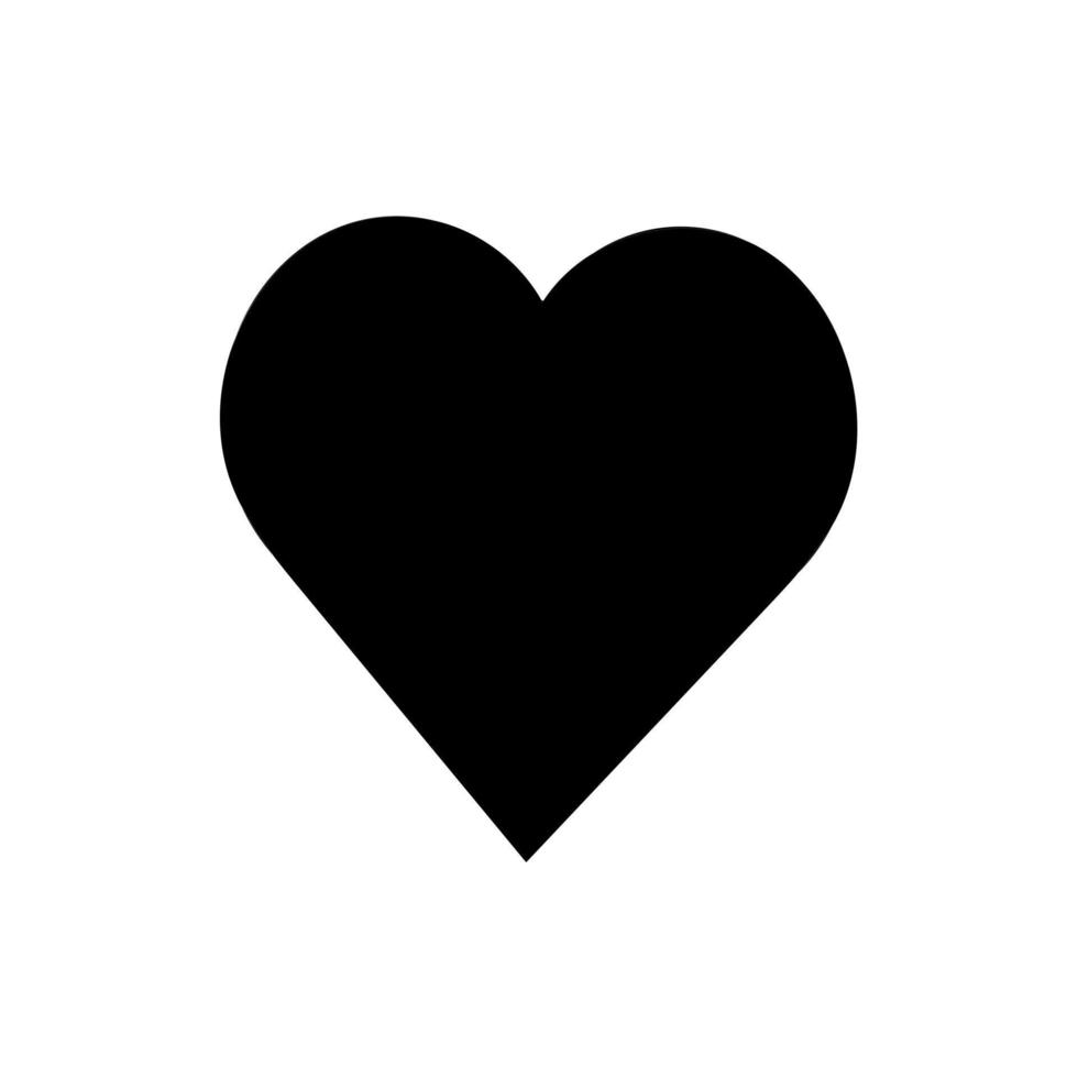 Heart icon. Symbol of love and Saint Valentines Day. Simple flat black thick outline vector shape