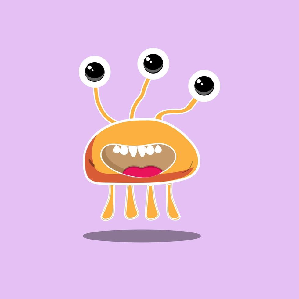 lindo personaje de monstruos de dibujos animados. monstruos en vector de estilo plano. ilustración vectorial