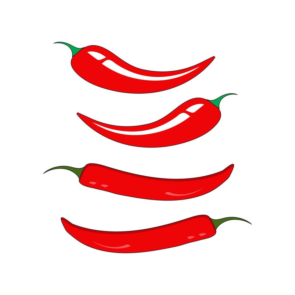 Spicy chili pepper level labels. Vector spicy food mild and extra hot sauce, chili pepper red outline icons