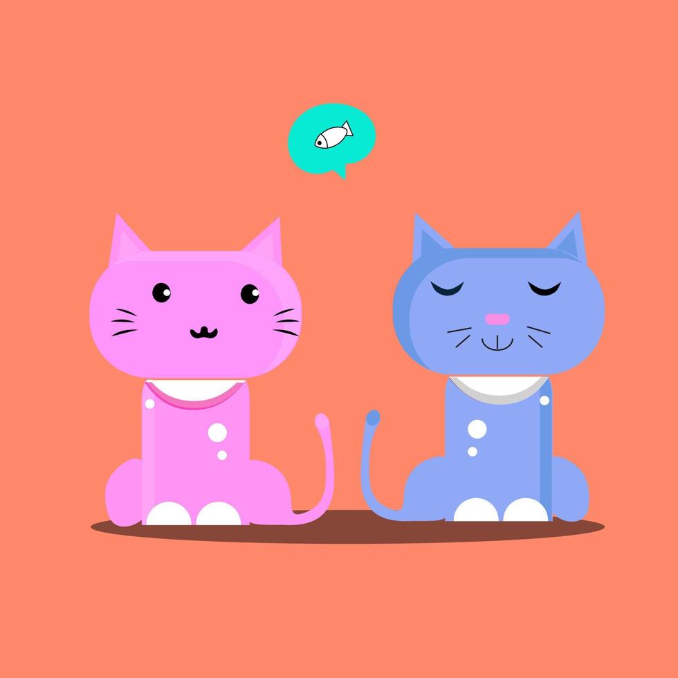 Vector illustration character cat sleeping. Cute kitty cat vector illustration set with different cat breeds, toys, and food. Draw doodle style.