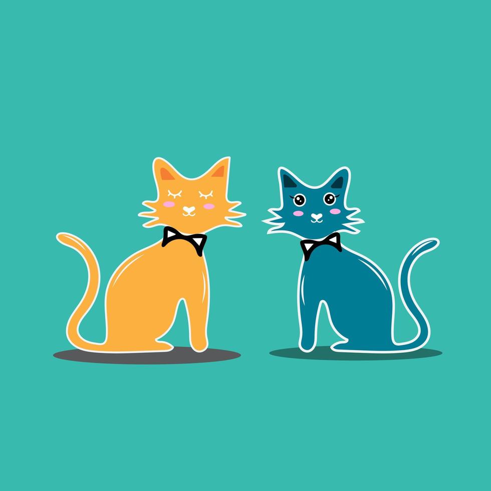 Vector illustration character cat sleeping. Cute kitty cat vector illustration set with different cat breeds, toys, and food. Draw doodle style.