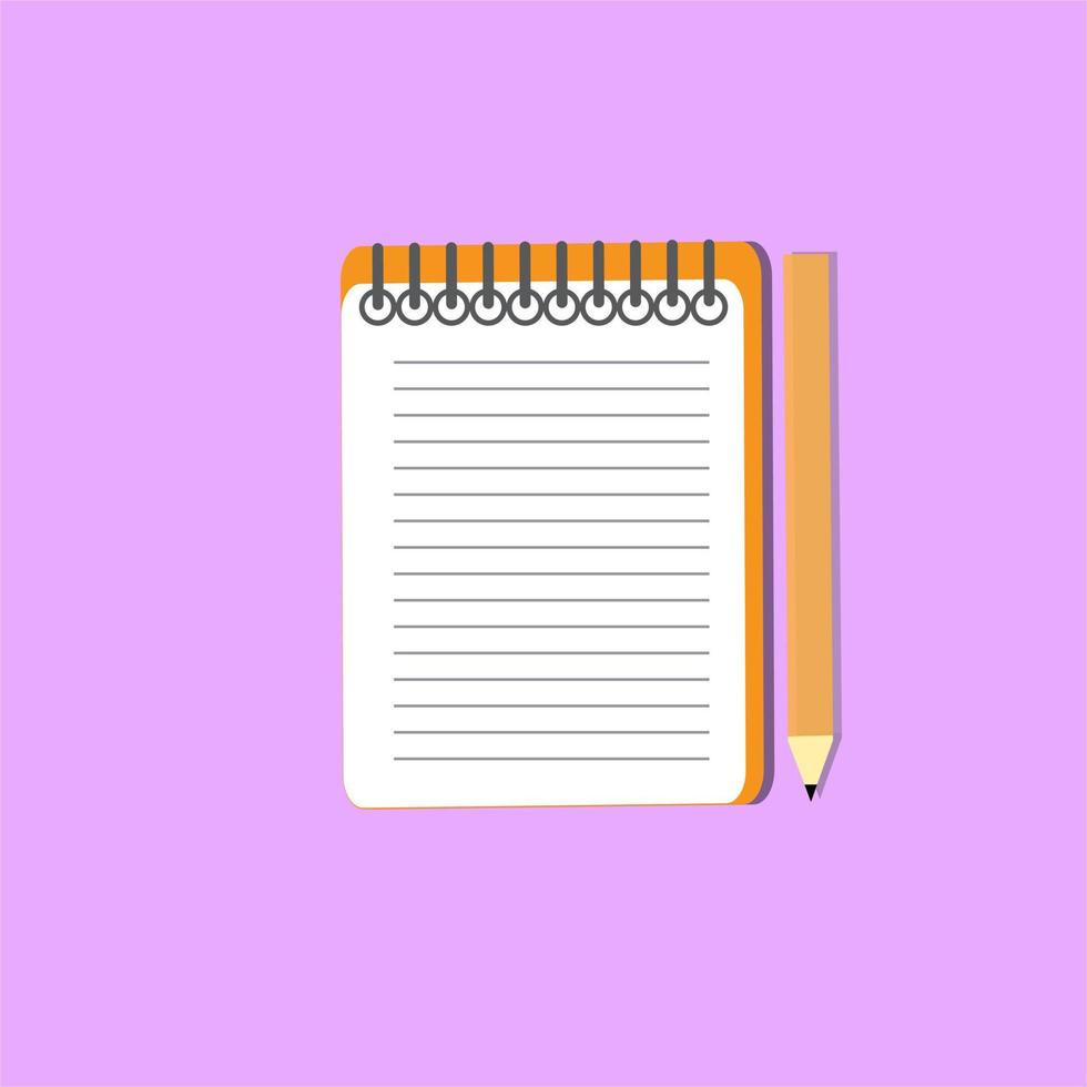 Lesson pencil notebook icon. Flat illustration of lesson pencil notebook vector icon for web design