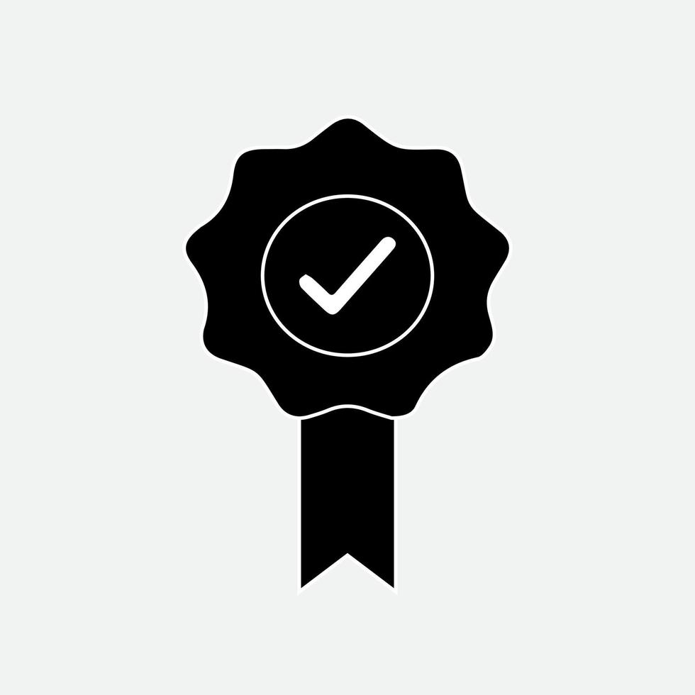 icono de sello de roseta, icono de medalla aprobado o certificado en un diseño plano. recompensa de alta calidad. trazo editable. se puede utilizar para productos digitales, presentaciones, diseño de impresión y más. vector