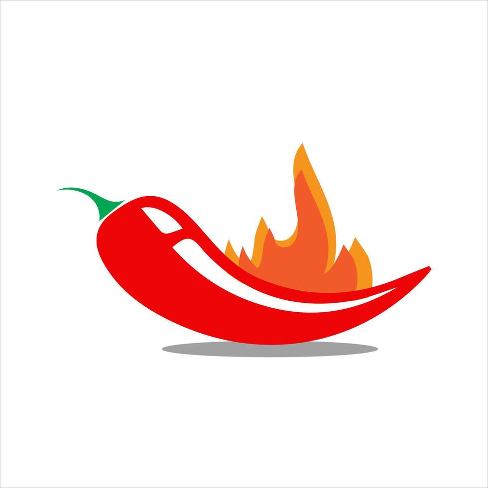 Spicy chilli vegetable, Extra spicy pepper. Icons with pepper on fire. Vector illustration isolated on white background.