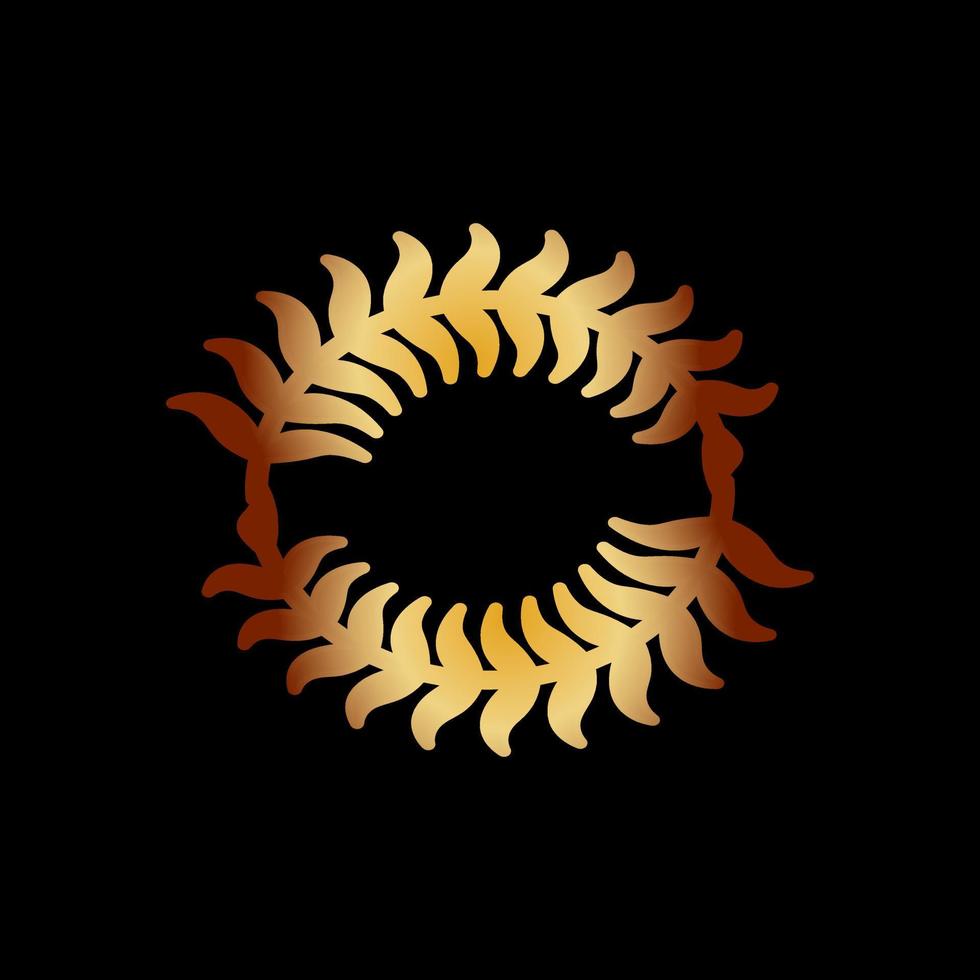 Gold award laurel wreath on dark background. vector