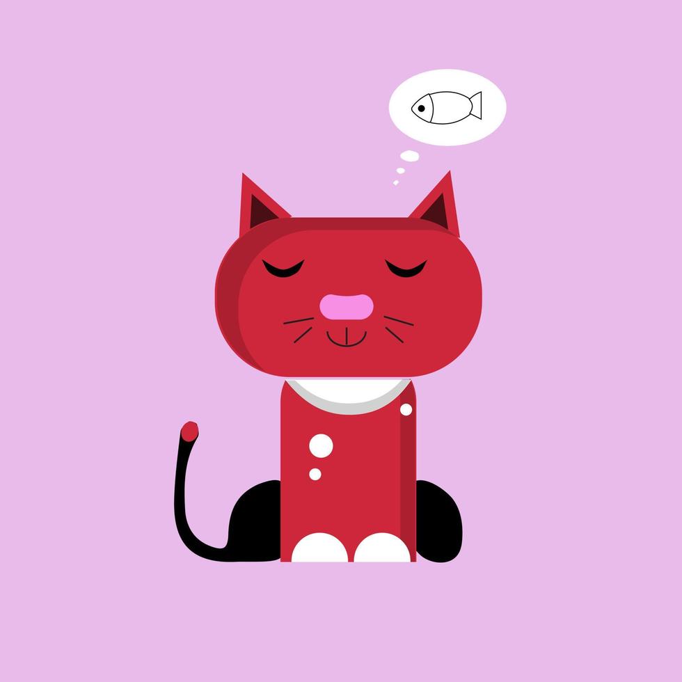 Vector illustration character cat sleeping. Cute kitty cat vector illustration set with different cat breeds, toys, and food. Draw doodle style.