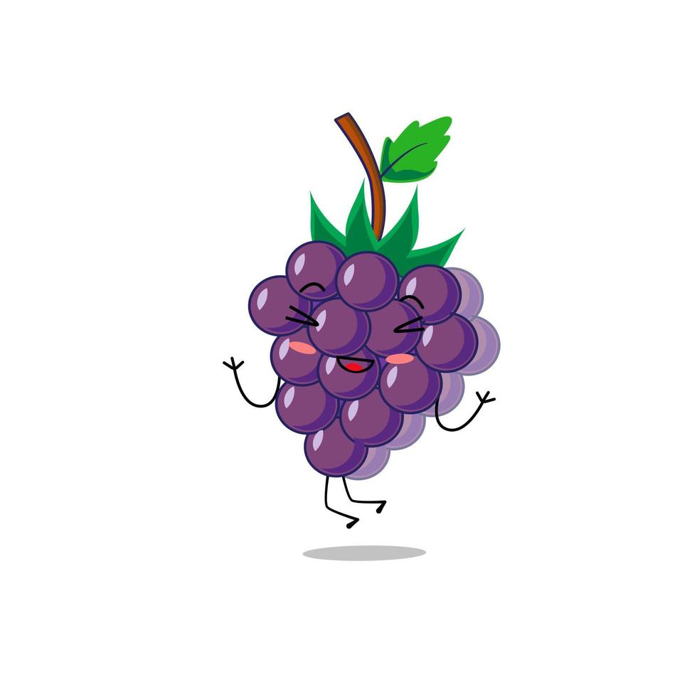 lindo personaje vectorial de fruta de uva en diferentes emociones de acción. colección de personajes de uva en diferentes expresiones, personaje de fruta divertido aislado en fondo blanco vector