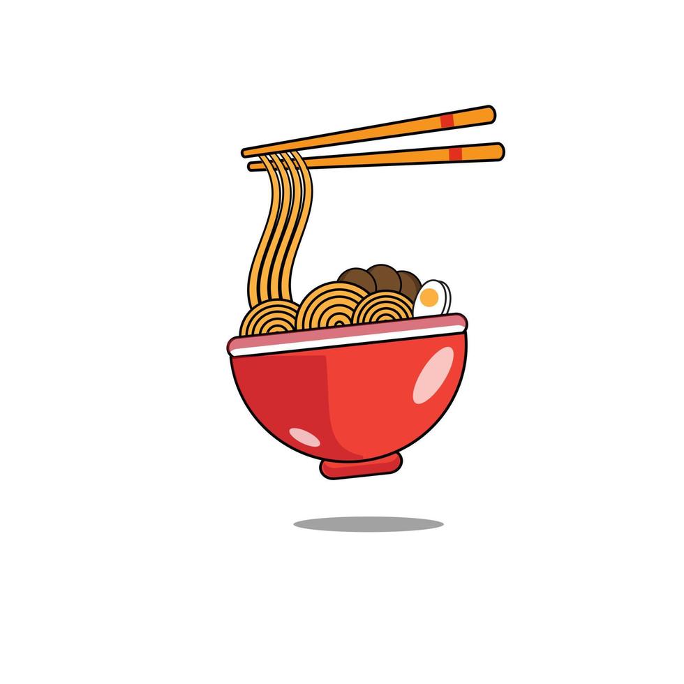 comida japonesa de fideos ramen adecuada para usar como logotipo, afiches, menús, etc. vector