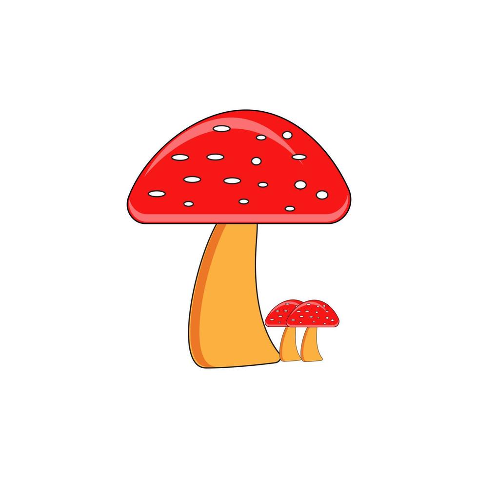 icono de hongo. amanita muscaria, colección de signos de agárico de mosca. símbolo de hongo mágico. vector