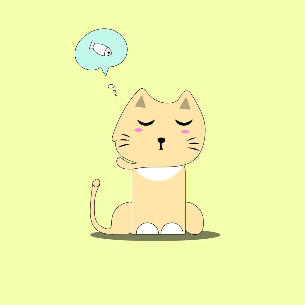 Vector illustration character cat sleeping. Cute kitty cat vector illustration set with different cat breeds, toys, and food. Draw doodle style.