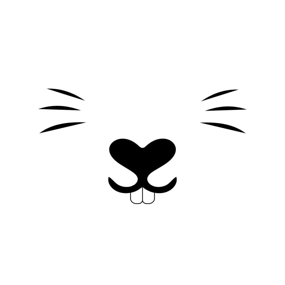 Vector flat cat nose isolated on white background