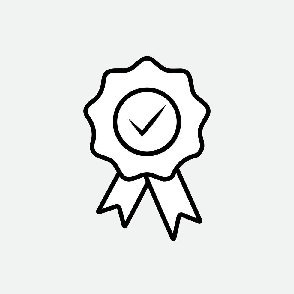 Rosette stamp icon, Approved or certified medal icon in a flat design. High quality reward. Editable Stroke. Can be used for digital product, presentation, print design and more. vector