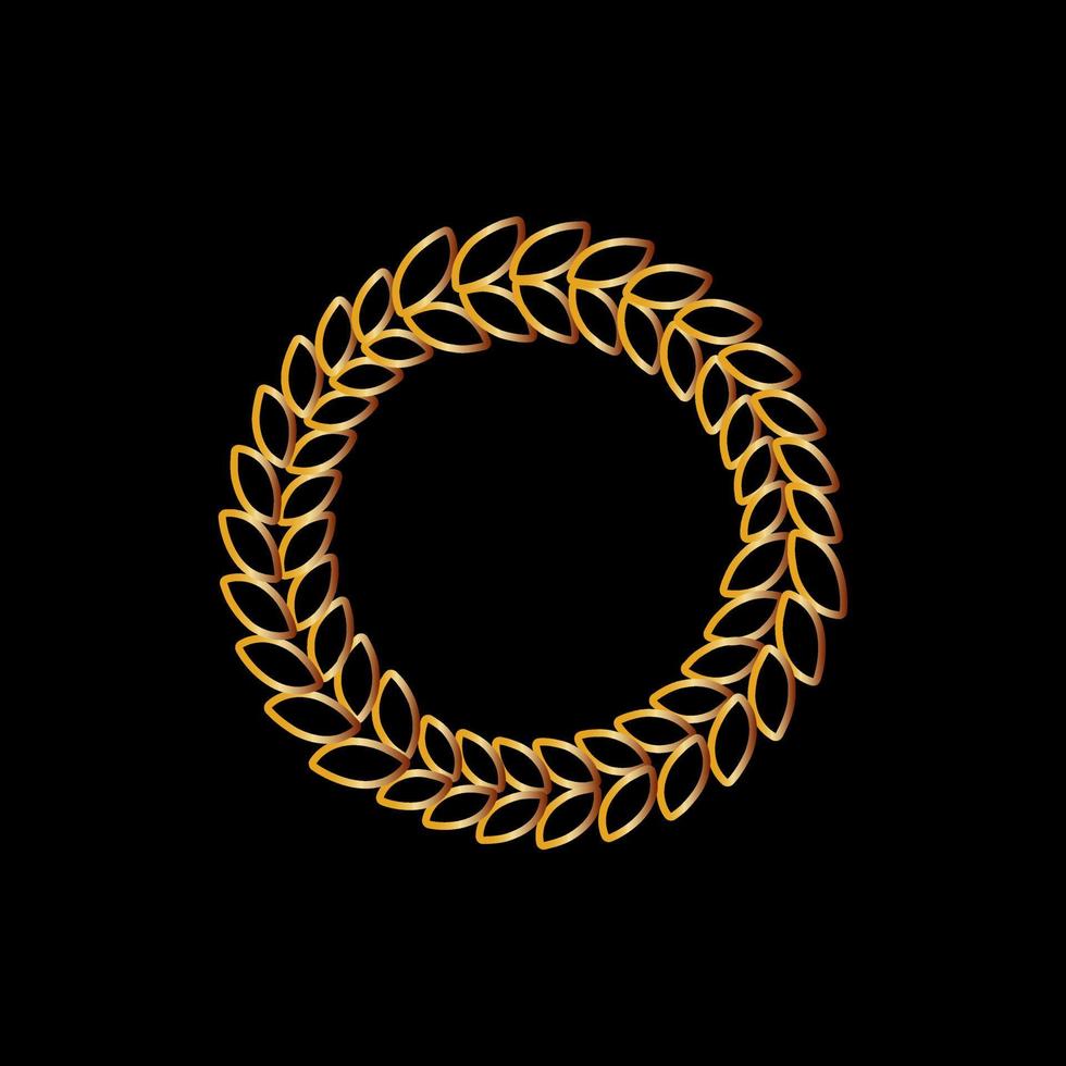 Gold award laurel wreath on dark background. vector