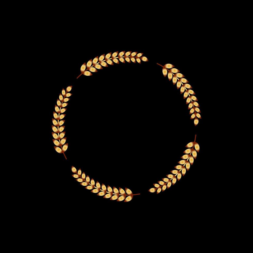 Gold award laurel wreath on dark background. vector