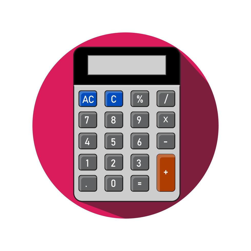 Basic calculator with set of digits isolated on white. Flat design. EPS 10 vector illustration.