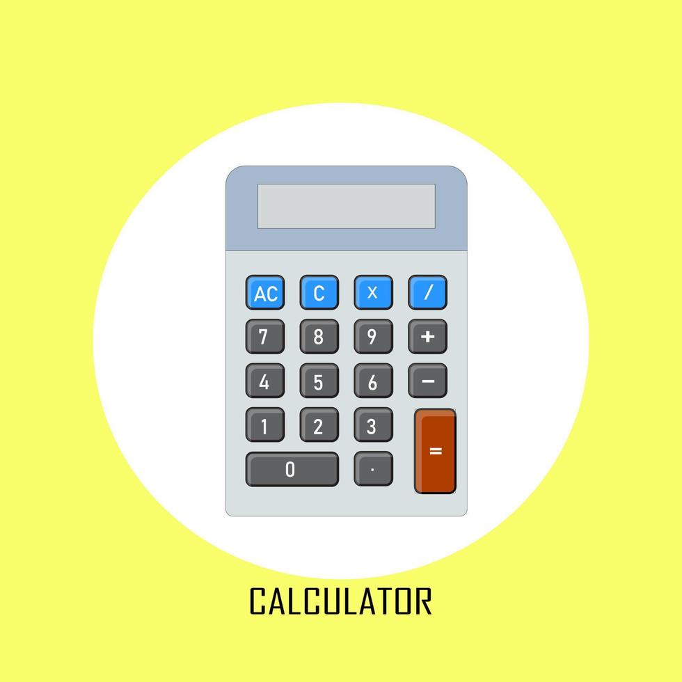 calculadora básica con un conjunto de dígitos aislado en blanco. diseño plano. ilustración vectorial eps 10. vector