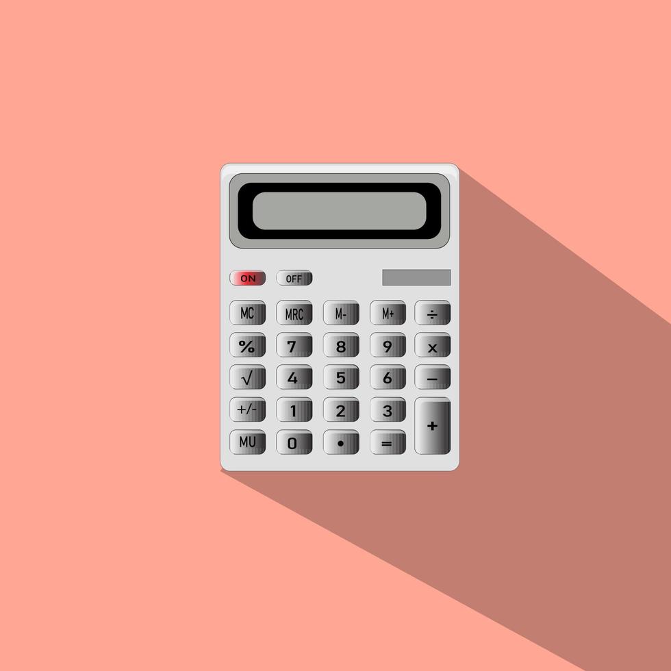 Basic calculator with set of digits isolated on white. Flat design. EPS 10 vector illustration.