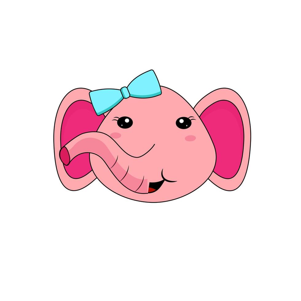 Cute Elephant Sitting Vector Icon Illustration. Elephant Mascot Cartoon Character. Animal Icon Concept White Isolated. Flat Cartoon Style Suitable for Web Landing Page, Banner, Flyer, Sticker, Card