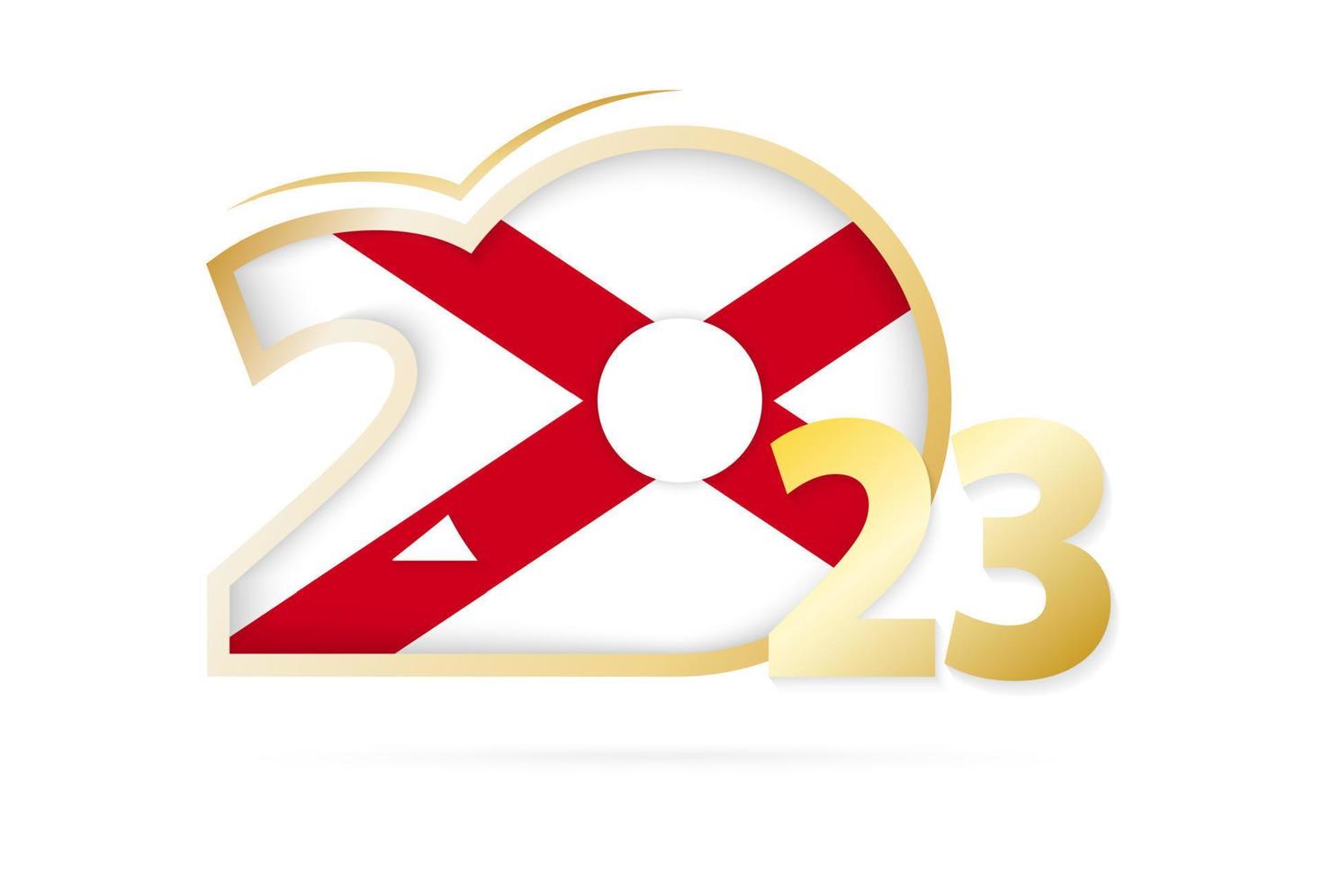 Year 2023 with Alabama Flag pattern. vector