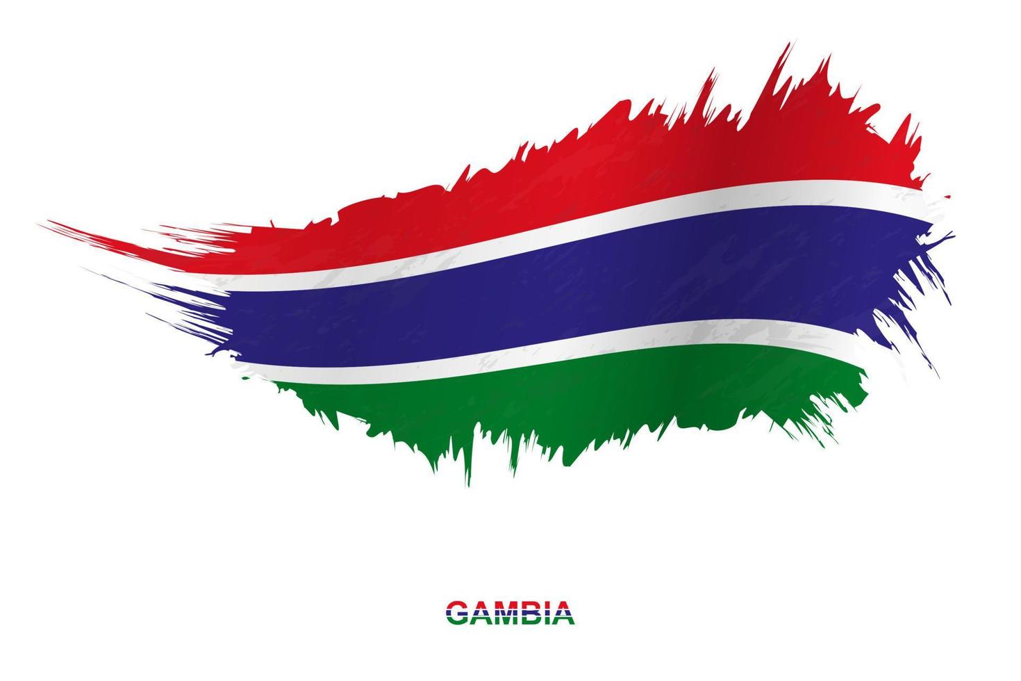 Flag of Gambia in grunge style with waving effect. vector