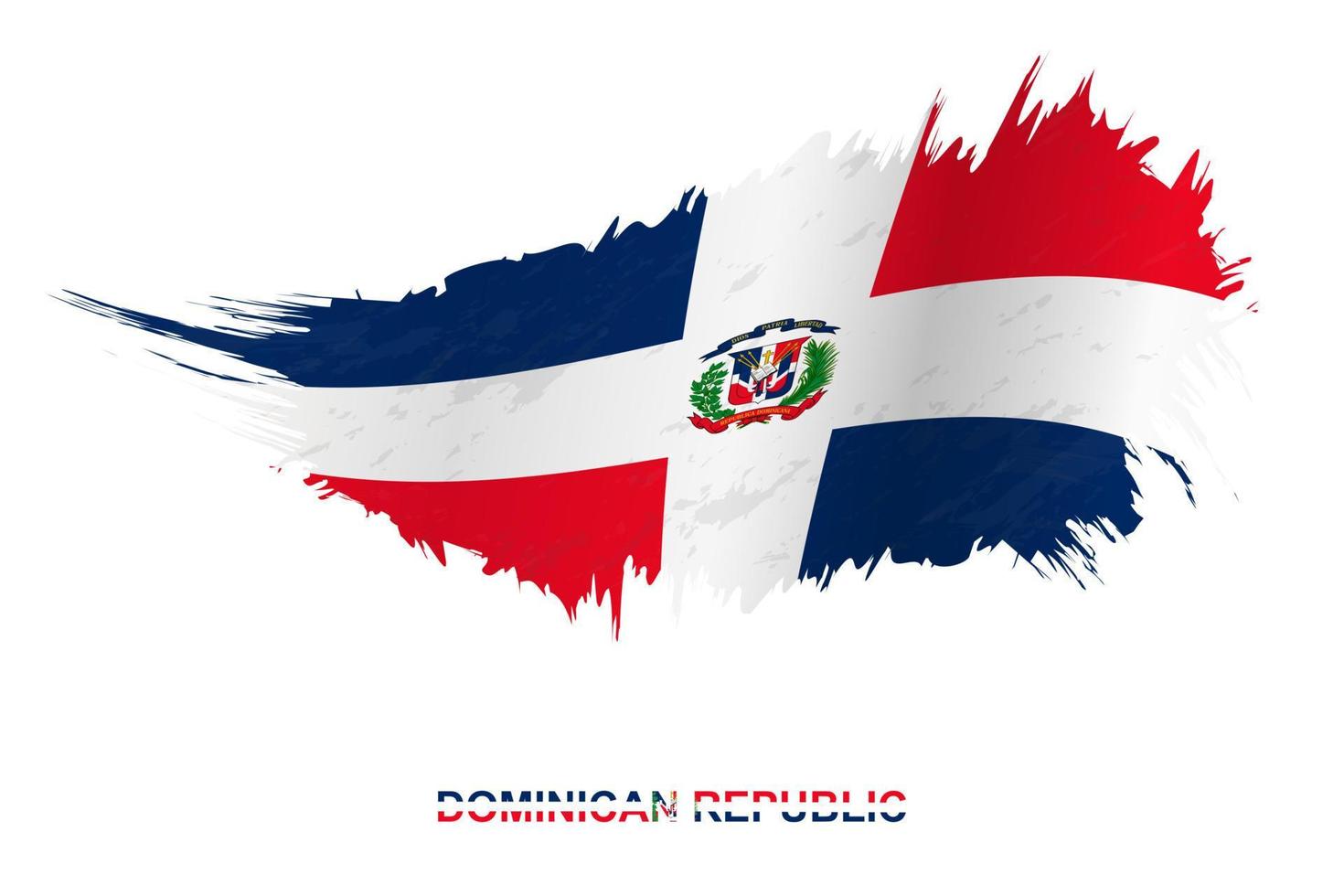 Flag of Dominican Republic in grunge style with waving effect. vector