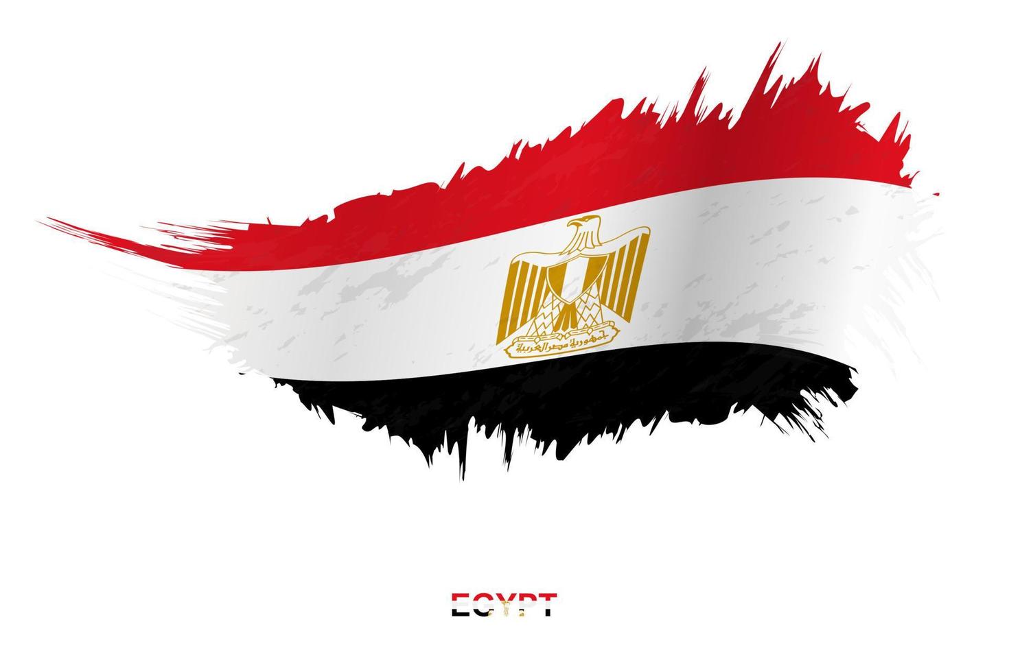 Flag of Egypt in grunge style with waving effect. vector