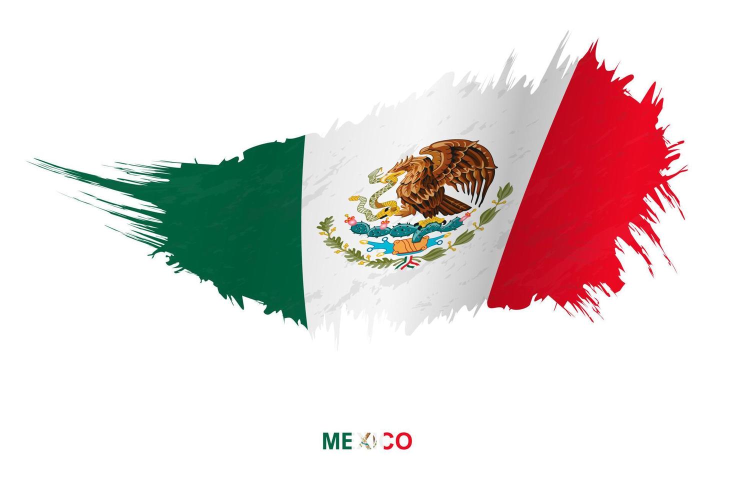 Flag of Mexico in grunge style with waving effect. vector