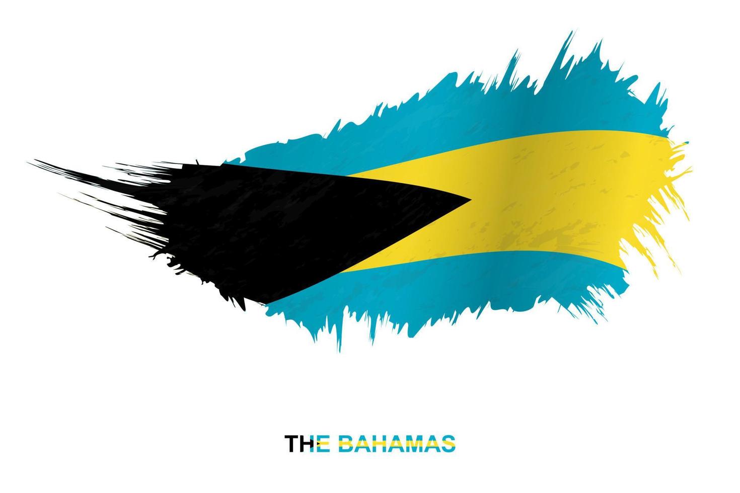 bandera de las bahamas en estilo grunge con efecto ondulante. vector