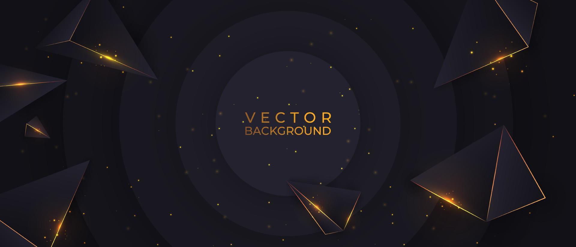 Two golden lines with light effects. Isolated on black transparent background. Vector illustration, eps 10