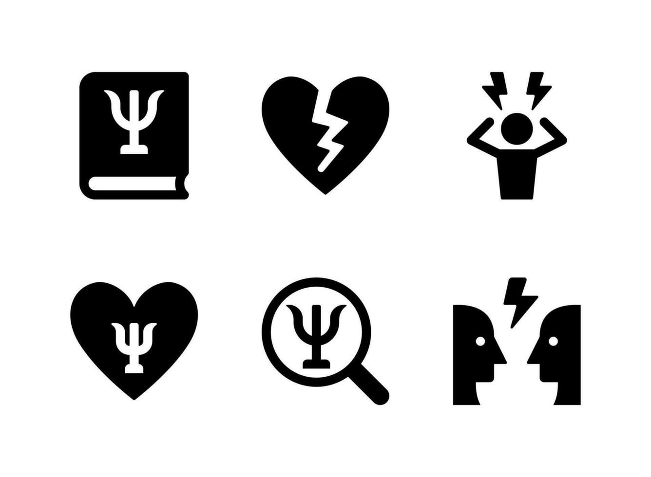 Simple Set of Mental Health Related Vector Solid Icons