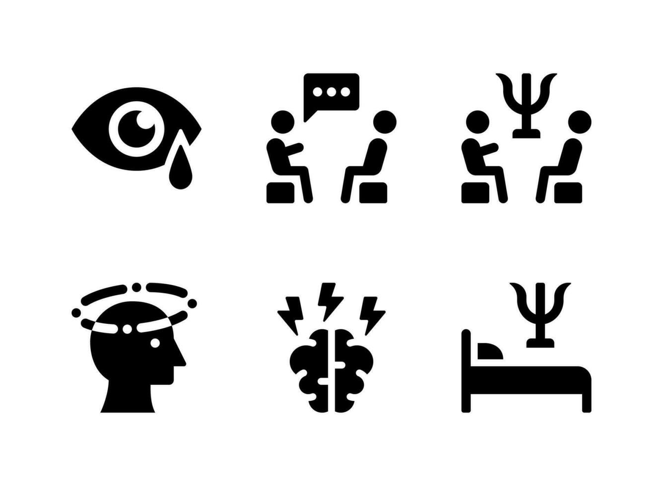 Simple Set of Mental Health Related Vector Solid Icons