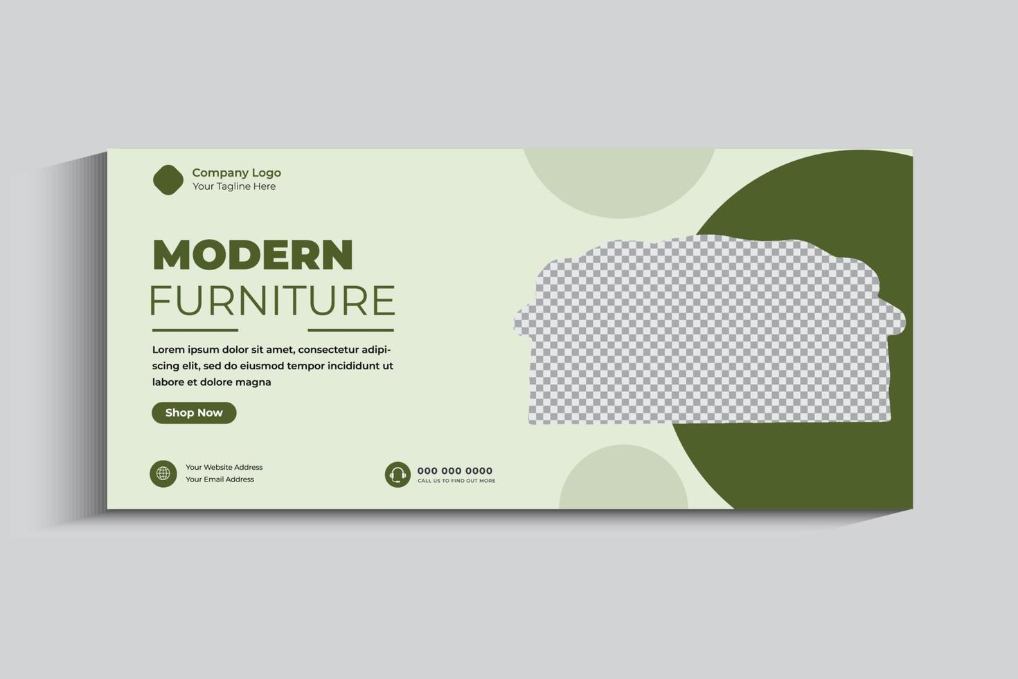 portada de redes sociales de muebles y plantilla de banner web vector