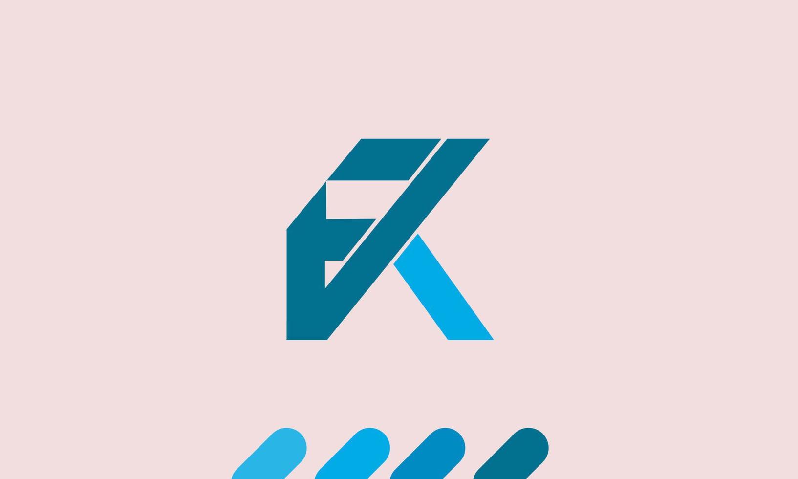 Alphabet letters Initials Monogram logo fk, kf, f and k vector