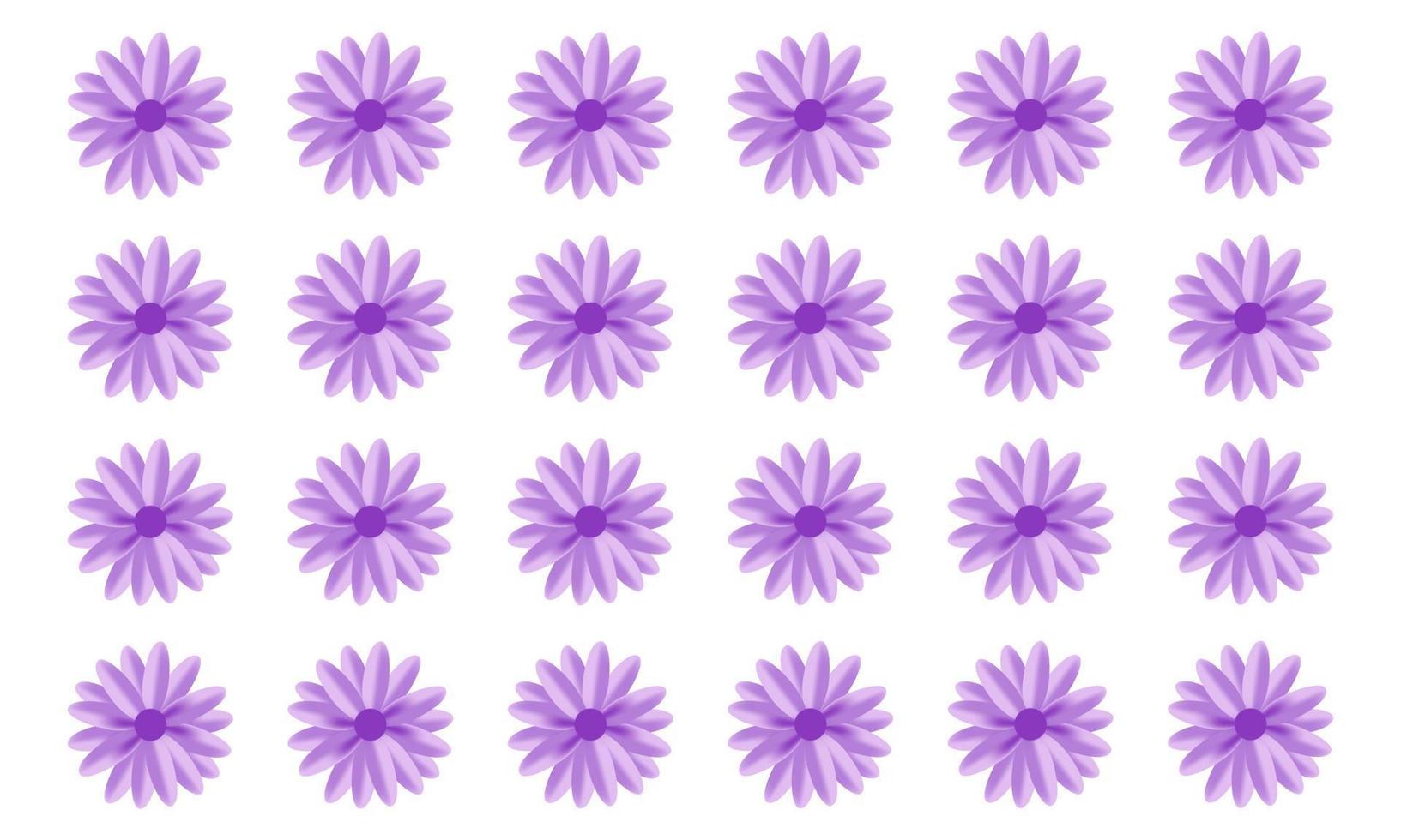 Blooming purple flower on white background. vector illustration.