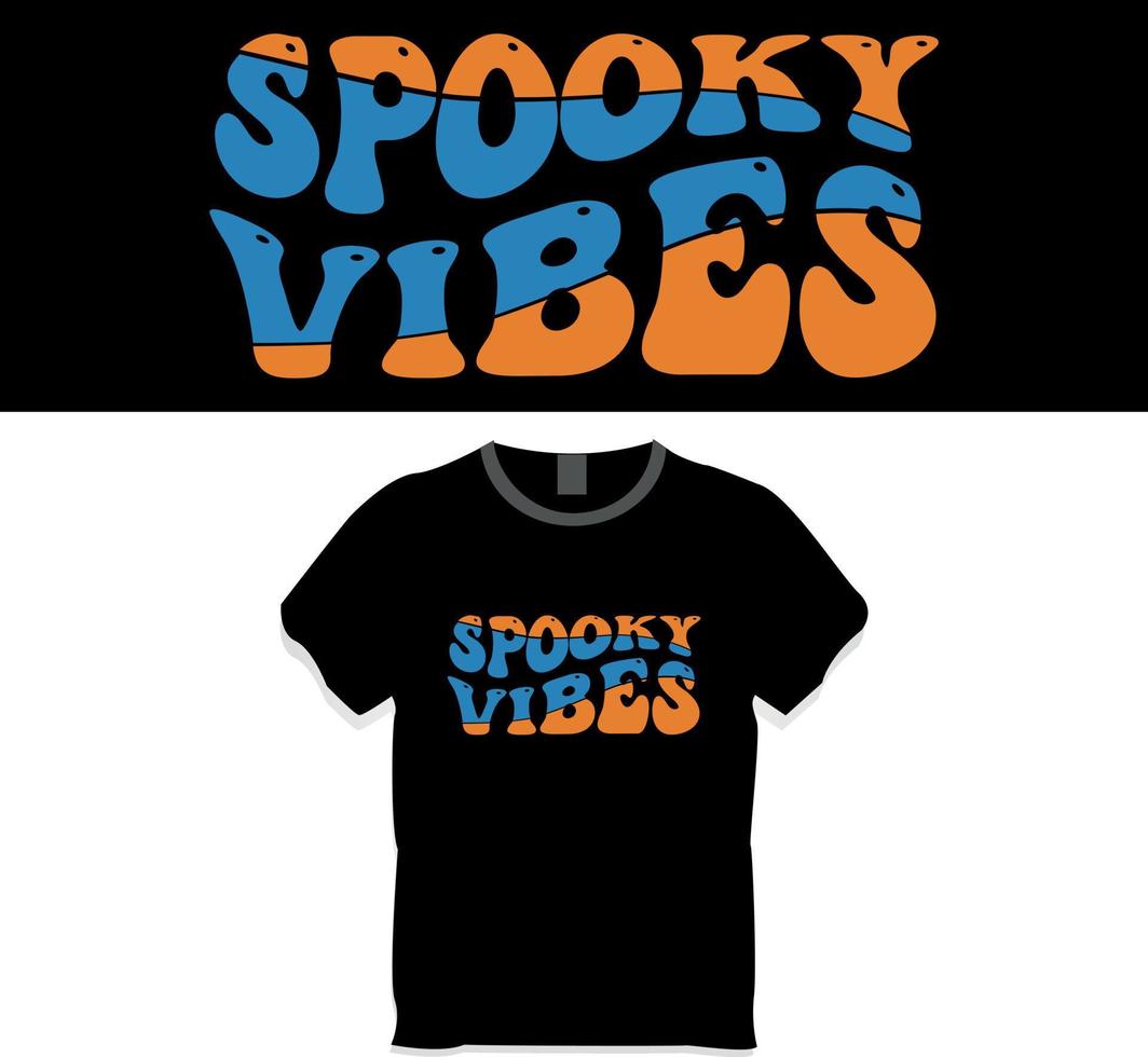 Spooky Vibes Halloween T shirt design vector
