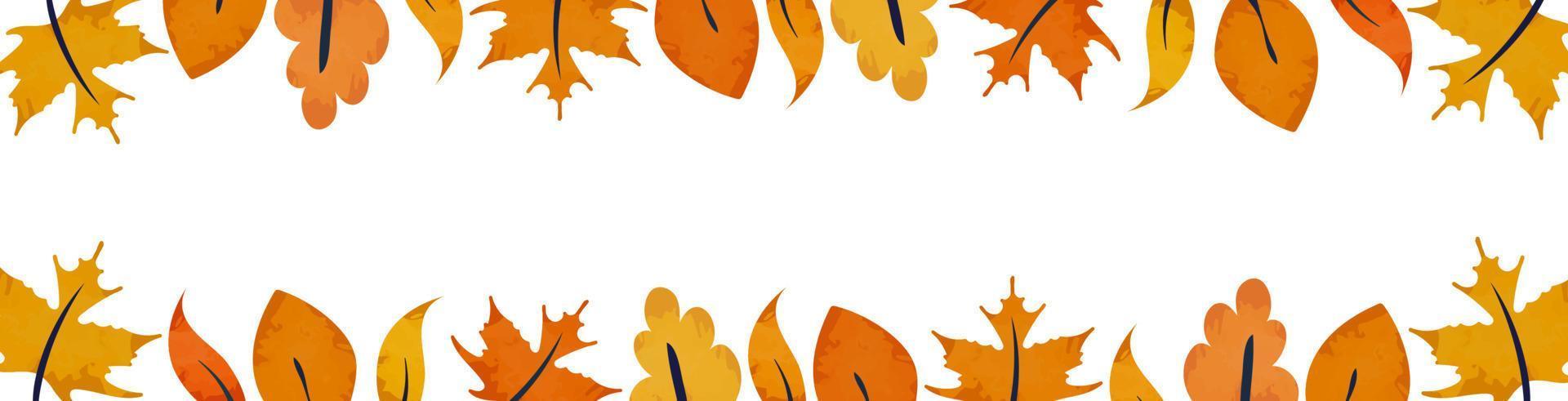 Autumn leaves background vector illustration isolated on white