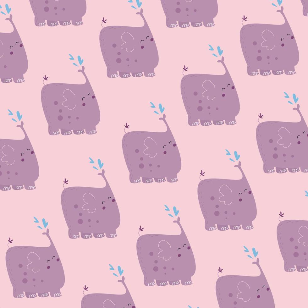 Cute animal character pattern suitable for wallpaper vector