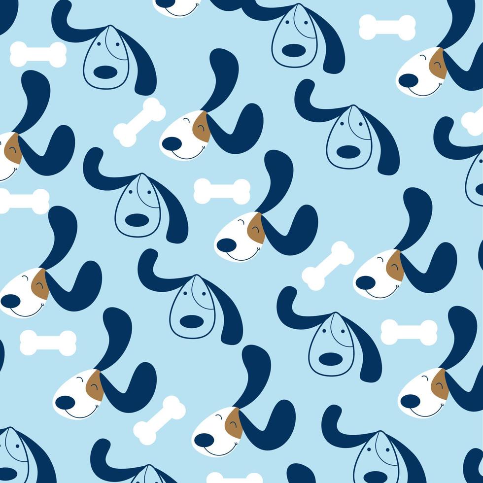 Cute animal character pattern suitable for wallpaper vector