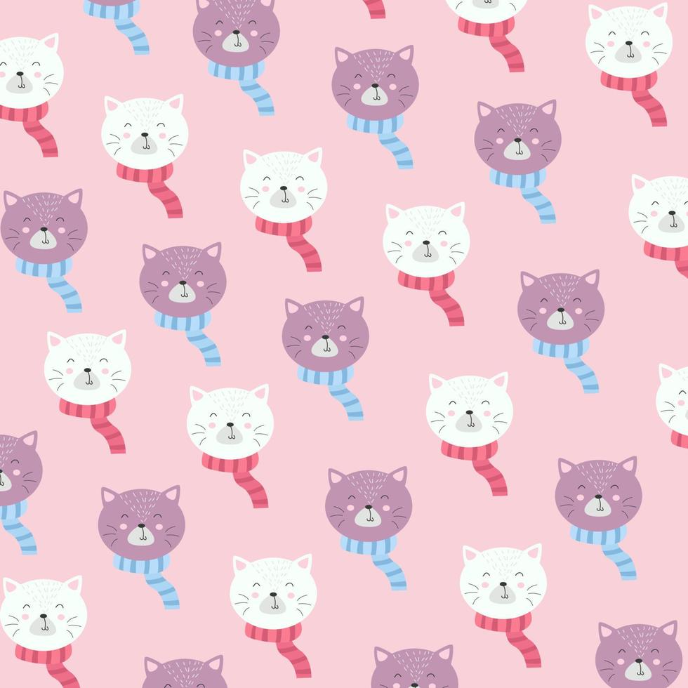 Cute animal character pattern suitable for wallpaper vector