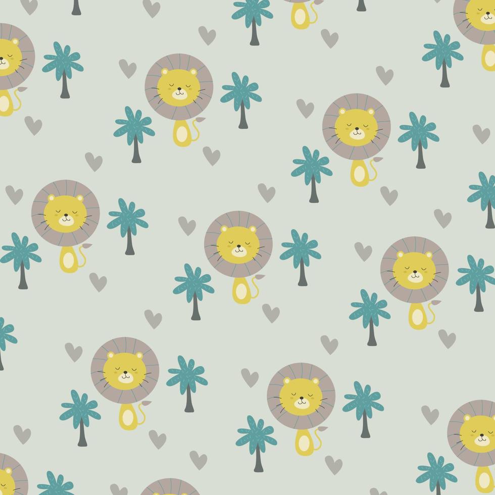 Cute animal character pattern suitable for wallpaper vector
