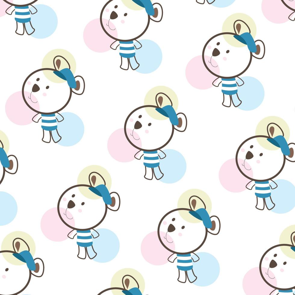 Cute animal character pattern suitable for wallpaper vector