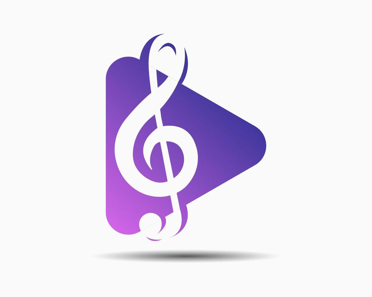 music play logo design template. simple music play illustration vector