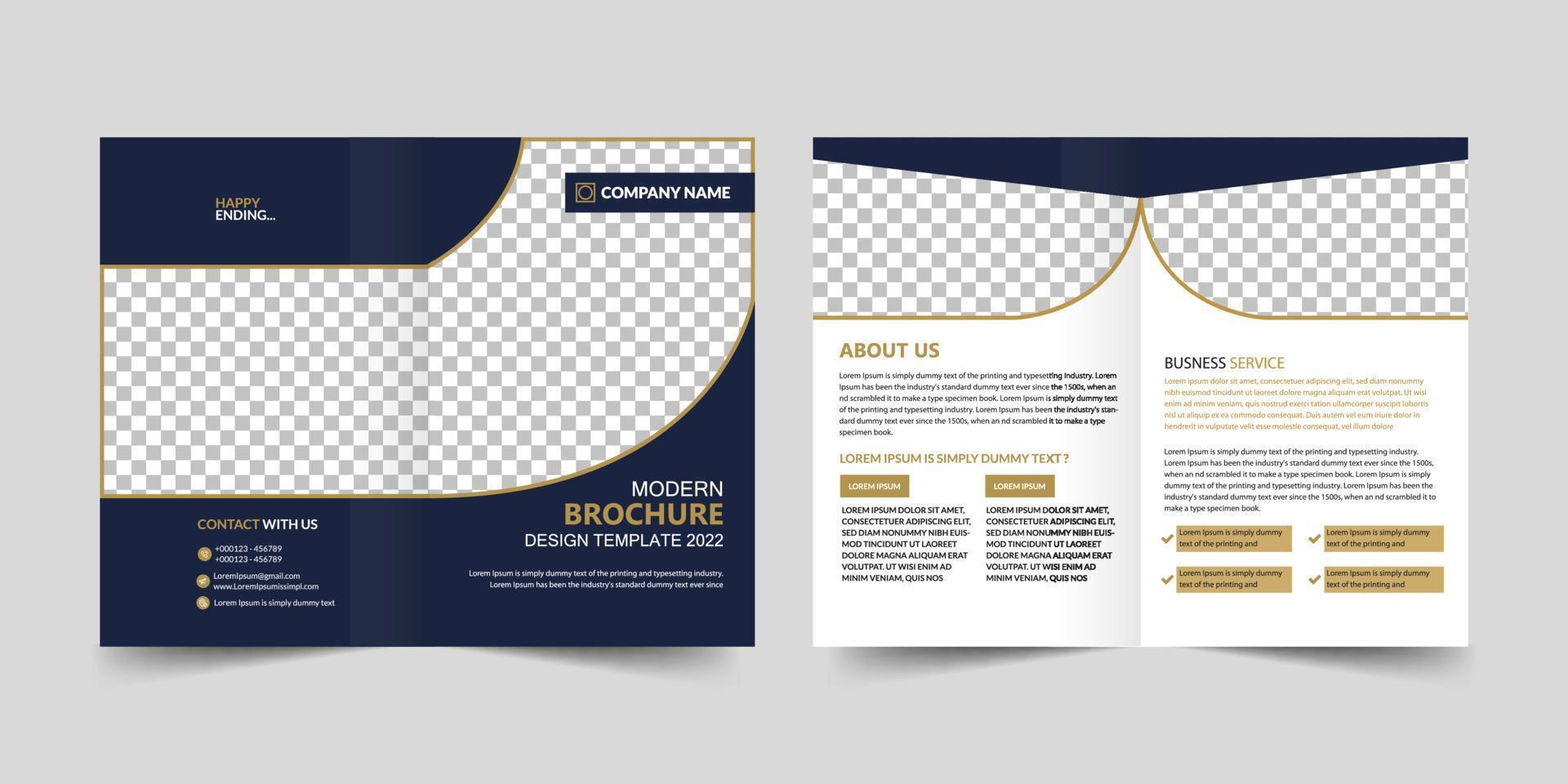 Bifold Brochure Design. Corporate business bifold brochure design template vector