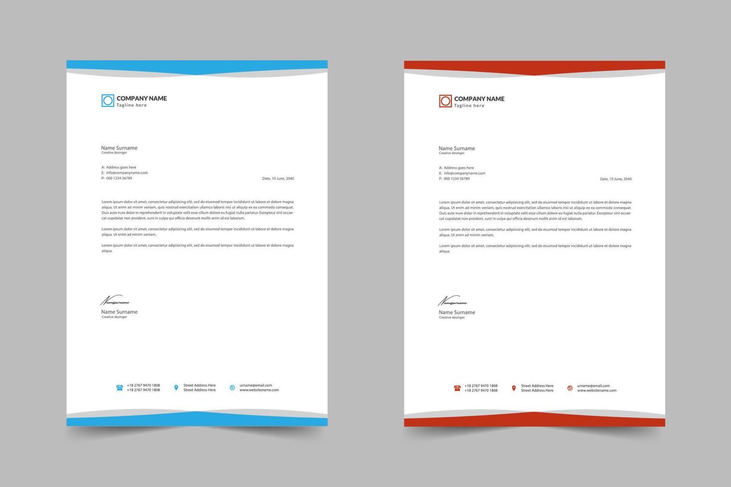 modern corporate letterhead template vector