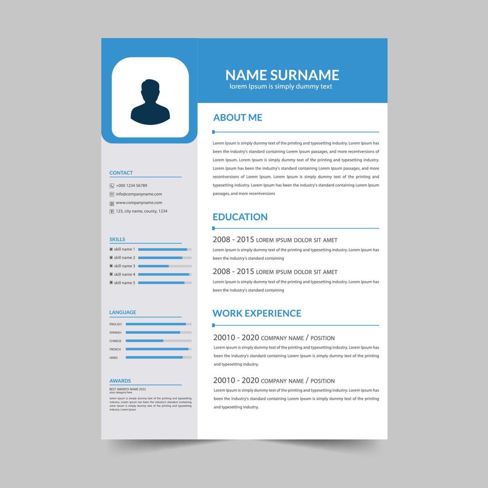 Resume CV Template vector