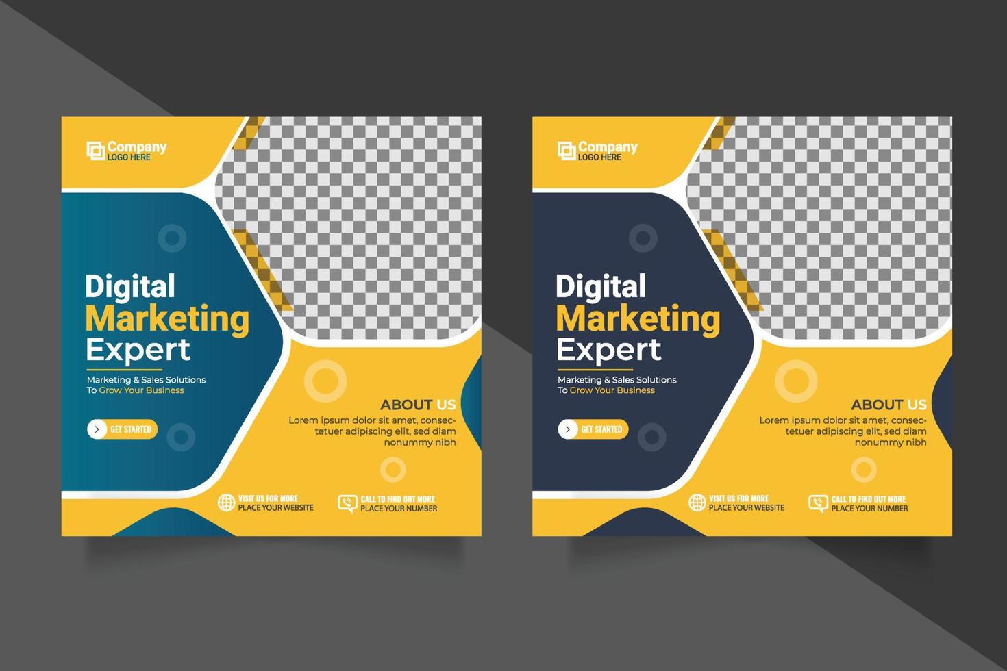 Digital business marketing social media post template vector