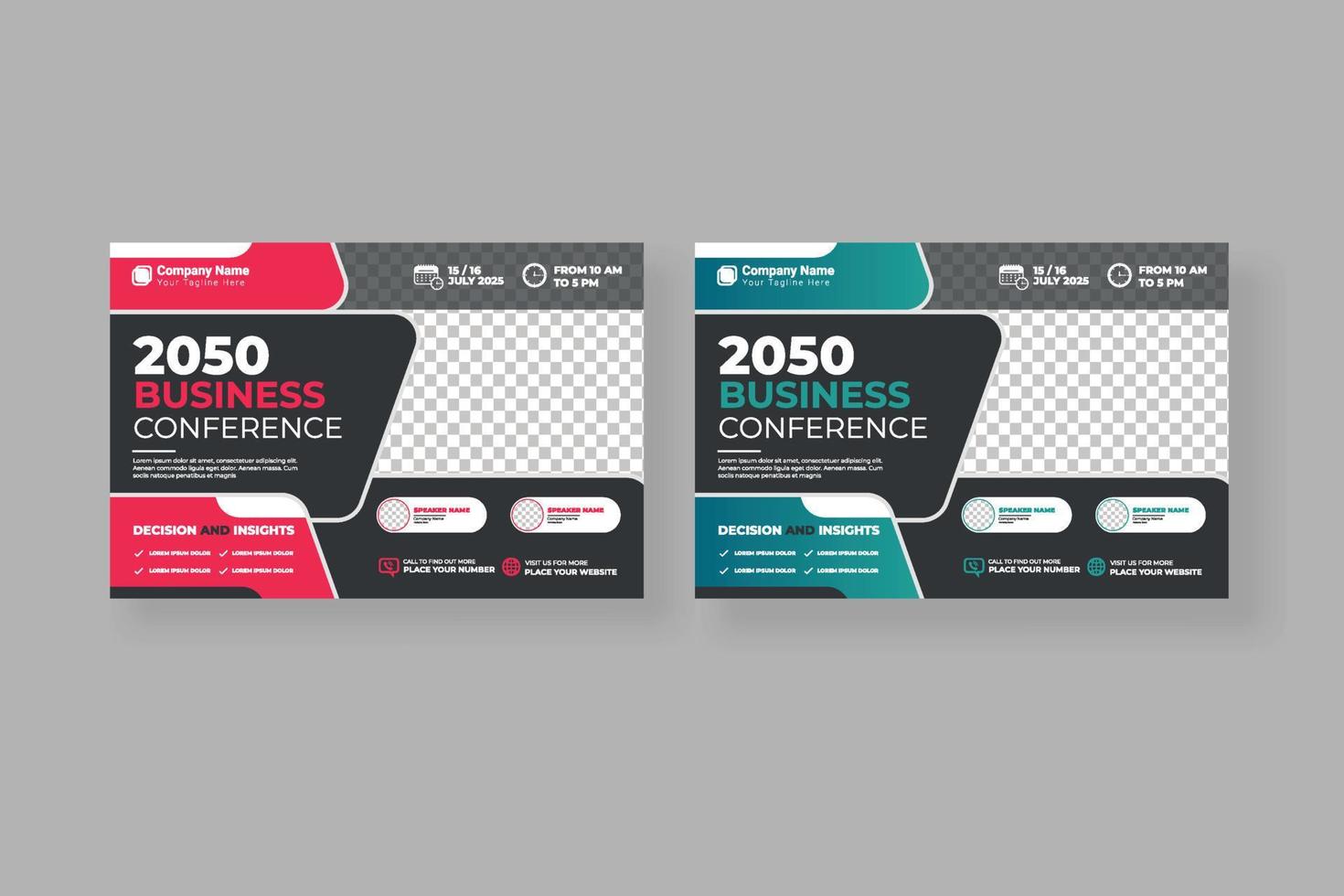 folleto de conferencia de negocios para informe anual y empresa de folletos con diseño moderno vector