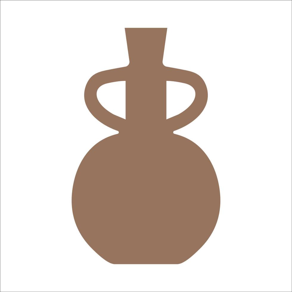 Vector illustration of modern ceramic vase. Single element in trendy boho style isolated on white background